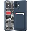 LVVFEI Custodia per Nothing Phone 2, Porta-tessere, Silicone TPU, Blu | Silicone morbido & TPU, porta-tessere integrato, protezione antiurto, ritagli precisi, Nero/Blu scuro/Viola chiaro