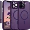 SouliGo Cover per iPhone 13 Pro Max Compatibile con MagSafe Viola Scuro | Magnetica Cover Custodia per iPhone 13 Pro Max Traslucida Opaca Posteriore Antiurto Protettiva Resistente ai Graffi