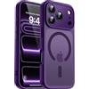 Natiiozie Magnetica Cover per iphone 17 pro max,Compatibile con Mag Safe [Antiurto Grado Militare] Custodia iphone 17 pro max Traslucida Opaca Posteriore Anti Graffio Protettiva Case,Viola Scuro
