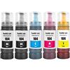 SHUOLEI 104 Inchiostro Compatibile con Epson 104 Flaconi di Inchiostro Multipack per ET-1810 ET-2810 ET-2811 ET-2812 ET-2814 ET-2815 ET-2820 ET-2821 ET-2825 ET-2826 ET-4800 (5P, 2BK C M Y)