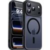 Natiiozie Magnetica Cover per iphone 17 pro max,Compatibile con Mag Safe [Antiurto Grado Militare] Custodia iphone 17 pro max Traslucida Opaca Posteriore Sottile Anti Graffio Protettiva Case,Nero