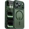 Natiiozie Magnetica Cover per iphone 17 pro max,Compatibile con Mag Safe [Antiurto Grado Militare] Custodia iphone 17 pro max Traslucida Opaca Posteriore Anti Graffio Protettiva Case,Verde