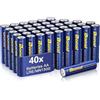 BONAI Confezione da 40 Batterie AA Stilo Alcaline 1.5V, LR6 ad Alta Capacità, Scorta Famiglia con 10 Anni di Conservazione e Sigillatura Ermetica Anti-Perdite, per Telecomandi, Mouse