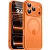 Natiiozie Magnetica Cover per iphone 17 pro max,Compatibile con Mag Safe [Antiurto Grado Militare] Custodia iphone 17 pro max Traslucida Opaca Posteriore Sottile Anti Graffio Protettiva Case,Arancione