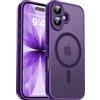 Natiiozie Magnetica Cover per iPhone 17, Compatibile con Mag Safe,Antiurto di Grado Militare,Protezione Completa Della Fotocamera,Anti-Graffio Custodia Traslucida Opaca-Viola