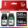 Economink Cartucce 545 546 XL, PG-545XL CL-546XL Cartucce Nero Colore Sostituzione per Canon 545 546 XL, per Pixma TR4551 TS3350 TR4550 TS3151 MG2555s TS205 TS3450 MX495 iP2850 MG2550s MG2550 (2-Pack)