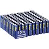 BONAI Maxi Scorta da 100 Batterie AA Stilo Alcaline 1.5V LR6, Pile ad Alte Prestazioni con Sigillatura di Sicurezza, Conservazione 10 Anni, Ideali per Ufficio, Scuole e Grandi Forniture Domestiche