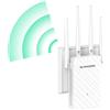 WONLINK Ripetitore WiFi 1200Mbps Amplificatore Segnale WiFi, Doppia Banda | Ripetitore WiFi Potente con 4 Antenne, Porta Ethernet, Modalità Ripetitore/Router/AP, WPS, MU-MIMO, Indicatore Segnale