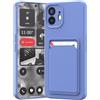 LVVFEI Custodia per Nothing Phone 2, Porta-tessere, Silicone TPU, Viola | Silicone morbido & TPU, porta-tessere integrato, protezione antiurto, ritagli precisi, Nero/Blu scuro/Viola chiaro