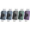 JOIOT 64GB Pennetta USB-C USB 3.2 Gen 1 Fino a 110MB/s, Confezione da 5 | Pennetta USB-C Retrattile 2 in 1 con Foro per Portachiavi Compatibile con iPhone 15/16/17 Serie