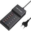 sccvee Caricatore USB multiuso, ricarica USB a 12 porte (6 USBC e 6 USBA), alimentatore multiplo, compatibile con iPhone 16/15/14/13/12 Pro Max/iPad/Smartphone/Tablet (nero)