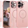 SouliGo Cover per iPhone 13 Pro Max Compatibile con MagSafe Rosa | Magnetica Cover Custodia per iPhone 13 Pro Max Traslucida Opaca Posteriore Antiurto Protettiva Resistente ai Graffi