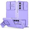 LXHGrowH LXHGrwoH Cover per Samsung Galaxy A36 / A56 5G, Protezione Fotocamera Viola | Custodia Antiurto Protettiva, Silicone Bumper e Rugged Armatura Antigraffio Protettivo con Scorrevole Protezione Fotocamera