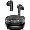 AOSRAU Cuffie Bluetooth, 5.4 Auricolari, LED, USB-C, Impermeabili IP7, Traduttore | Cuffiette Bluetooth, impermeabile, suono HiFi stereo, ideale per fitness e ufficio, compatibile con smartphone, Nero