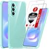 LeYi Cover per Samsung Galaxy A57 5G con 2 Vetro Temperato (Verde) | Custodia Armor Clear Silicone Morbida Puro Soft TPU Gel Bumper Originale Slim Crystal Antiurto Case per Telefono Samsung A 57
