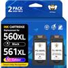 CMYBabee 560 561 XL Cartucce Sostituzione per Canon 560 561 XL Pacco da 2 | Compatibili con Canon PIXMA TS7450i TS7450a TS5350i TS5350a TS5351i TS7451i TS7450 TS5350 TS5352 (1 Nero + 1 Colore)