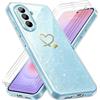crisant Cover Compatibile con Samsung Galaxy A37 5G, con 3 Pezzi Vetro Temperato Pellicola Protettiva, Glitter e Antimpronta Custodia, Antigraffio e Morbido Caso - Trasparente
