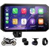 Wonsidary W55 5,5" CarPlay Moto con Android Auto, Navigazione GPS e TPMS | Retrocamera 1080P live, controller al manubrio, 2 supporti, doppio audio, IP67 e touchscreen capacitivo per più controllo