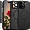 SouliGo Cover per iPhone 14 Pro Max Compatibile con MagSafe Nero | Magnetica Cover Custodia per iPhone 14 Pro Max Traslucida Opaca Posteriore Antiurto Protettiva Resistente ai Graffi