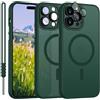 SouliGo Cover per iPhone 14 Pro Max Compatibile con MagSafe Verde Scuro | Magnetica Cover Custodia per iPhone 14 Pro Max Traslucida Opaca Posteriore Antiurto Protettiva Resistente ai Graffi
