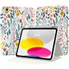 TiMOVO Cover Custodia per iPad A16 11"/10 Gen 10,9", Fiori | Supporto per Penne, Protettiva con Supporto Folio, Visione Multi-Angolo