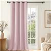 Deconovo Tenda Oscurante da Interno, 140x270 cm, 1 Pannello | Termiche Isolanti Caldo e Freddo, Attenuano i Rumori, Drappeggio Morbido con Occhielli, per Camera da letto, Rosa Cipria