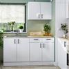 Dmora Cucina completa Sile, Composizione cucina moderna, Set cucina componibile, Soluzione cucina funzionale, Bianco e Rovere