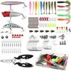 LEIMEND 155 Pezzi Kit di Accessori da Pesca Che Esche Artificiali Spinning | Include Esche Morbide Rigide Oltre ad Altri Accessori Lnclude Una Custodia da Pesca Portatile Adatto a Lucci Persici e Trote