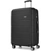 KONO Valigia 28 Pollici Grande Rigida PC Trolley Leggero 4 Ruote 360° Blu | Valigia grande rigida PC 92L, resistente e leggera con ruote 360° per viaggi lunghi e massima organizzazione