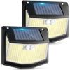 CZHHMART Luce Solare Esterni Rilevatore Movimento - 248 LED Luce Solare Esterna | Sensore, 3 Modalità, 270° Illuminazione, IP65 Impermeabile, Faretto da Esterno a Parete Applique per Giardino Garage, 2 Pezzi