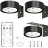 Anmossi Luce Per Quadri Senza Filo,3 Pezzi Luci LED Applique Ricaricabile con Telecomando,3 Temperature di Colore,Lampada Fotografica Senza Fili per Armadio Esposizione Pittura Arte Dipinti(Nero)