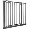 UISEBRT, Griglia protettiva per porta, senza foratura, adatta per bambini, con chiusura automatica, in metallo, nero, larghezza: 85-95 cm