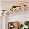 ANWIO Faretti LED da Soffitto Orientabili con 6 Luci E14, Faretto da Interno Moderna, Faretti Soffitto per Barra, Salotto,Cameretta, Cucina (Senza Lampadina)