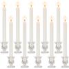 Inweder Portacandele in Vetro Trasparent: 10 Pcs Piccolo Portalumini | Vetro Chiaro Spesso, per Candele Conici di 2,2cm, Candeliere Modern per Matrimoni, Natale, Anniversari, Feste, Soggiorno