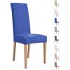 VKZ Coprisedia Impermeabile Elasticizzato per Sedia con Schienale Alto, Rivestimento Protettivo Antimacchia in Poliestere, Antiscivolo e Lavabile, per Sala da Pranzo-Blue Set da 2 pezzi