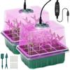 Idealife Vassoi per La Germinazione con Luce A Spettro Completo, 2 Pezzi | Vassoi per Semi Kit, Semenzaio Propagatore Semi con Grow Light Vassoio per Serra Giardino Verdura Seme Piante In Mini Serra