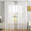 Gazal Vole Tende in voile bianco con motivo stelle e luna, larghezza 140 x altezza 260 cm