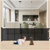 MYPIN Cancelletto di Sicurezza Retrattile per Bambini, 0-300 cm (Nero) | Cancelletto Estensibile per Bambini Scale e Corridoi Interni ed Esterni Cancello per Cani