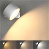 Anmossi Applique da Parete Interni,Lampada da Parete a LED Ricaricabile da 4.5W,3 Livelli di Luminosità e 3 Temperature di Colore,Controllo Touch,Ruotare di 360°Lampada da Parete da Comodino(Bianco)