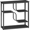 HOOBRO Consolle da Ingresso 5 Ripiani, Tavolo da Divano Industriale, Design Stretto per Corridoio, Struttura in Metallo e Pannello Effetto Legno, Nero EBB69XG01