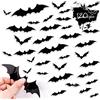 Bluelves 120pcs Halloween Decorazioni Halloween Adesivi Pipistrelli Adesivi per Finestre Vetrine 3D Della Parete di Halloween Pipistrello Vetrofanie Elettricità Statica Sticker Accessori Halloween Party