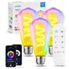 LVWIT Lampadine Alexa Vintage lampadina smart Retrò Edison 470Lm,Lampadine wifi E27,Smart Bulb 6.3W Equivalenti a 40W,lampadina intelligente RGB,luce alexa,Controllo Telecomando e App, 3 Unità