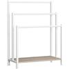 HOOBRO Portasciugamani da Terra Autoportante con 3 Barre, Piantana Porta Asciugamani in Stile Industriale per Bagno, Compatto, Bianco e Grigio EWG06LB01