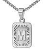 OIDEA Collana con Pendente a Lettera Iniziale M Collana con Lettera maiuscola da Donna da Uomo, Placcato in Argento, Catena a Scatola in Acciaio Inossidabile da 22 Pollici