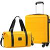 COOLIFE EasyJet Trolley Bagaglio a Mano 55x40x20 e Borsone da Viaggio 30L(45x36x20cm) Set di Valigie, Valigia Bagaglio a Mano, Chiusura a Combinazione Laterale con TSA