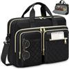 RAINSMORE Borsa Porta PC 17.3 Pollici Borsa Lavoro Donna Impermeabile Borsa Computer Grande Borse Messenger Porta Documenti per Ufficio Università Insegnant Nero
