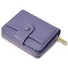 ANYWN Portafoglio da donna piccolo in pelle morbida, piccolo portafoglio da donna, mini portafoglio con grande cerniera portamonete, Lilla, 11 x 3 x 9 cm, Minimalista