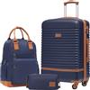 COOLIFE Set di Valigie 3 Pezzi, 24" Valigia Media per Viaggi a Media Durata | Trolley da Viaggio con Zaino da Viaggio e Necessaire, TSA Serratura, 4 Rotelle Girevoli a 360°, Impugnatura Telescopica