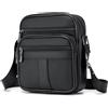 SPAHER Borsello Uomo Tracolla Pelle Borsa a Tracolla Casual Borsa a Spalla da Uomo Borselli da Lavoro Piccolo Messenger Bag per Ufficio/Vita Quotidiana, Idea Regalo per festa del papà, Nero