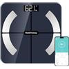 Healthkeep Bilancia Pesapersone Healthkeep, Bilancia Impedenziometrica Bluetooth ad Alta Precisione con App Fitdays, 13 Indicatori Corporei, Apple Watch, Android e iOS, Max 180 kg/400 lb/28 st, 28 × 28 cm